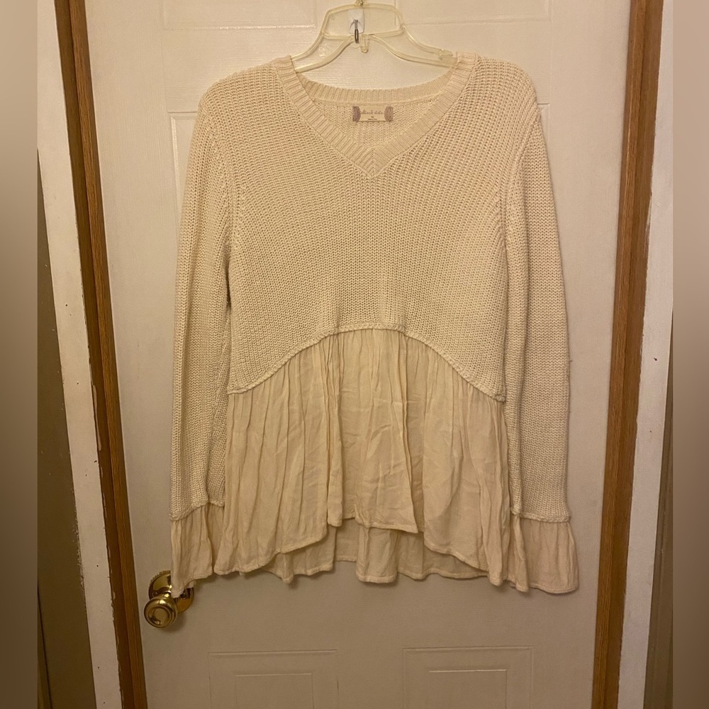 Altar'd State Cream Babydoll Boho Sweater M